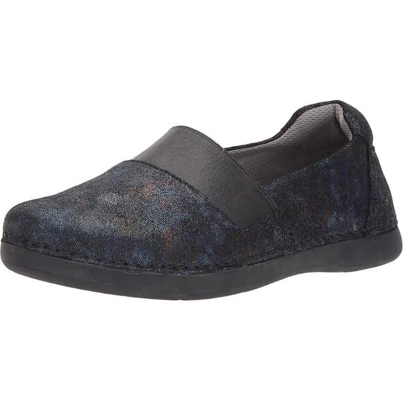 Alegria Glee Leather Slip On Casual Comfort Shoe Blue Black Womens 39 Celestial - Picture 1 of 9